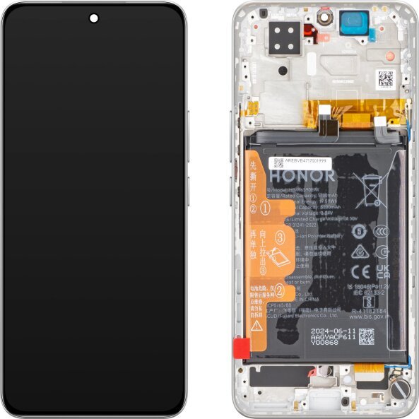 Display cu Touchscreen Honor 200, cu Rama, Argintiu (Moonlight White), Service Pack 0235ALRK 