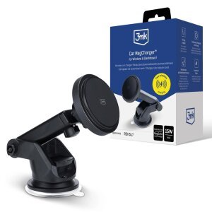 Incarcator Auto Wireless 3MK MagCharger, 15W, 1.67A, Negru 
