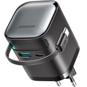 Incarcator Retea Cu Cablu USB-C Joyroom JR-TCL02, 65W, 3A, 1 x USB-A - 1 x USB-C, Negru 