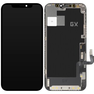 Display cu Touchscreen GX Apple iPhone 12 / 12 Pro, cu Rama, Versiune OLED IC Movable, Negru