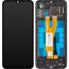 Display cu Touchscreen MP compatibil cu Samsung Galaxy A03 Core A032, cu Rama, Negru 