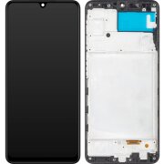 Display cu Touchscreen MP compatibil cu Samsung Galaxy A22 A225, cu Rama, Negru 