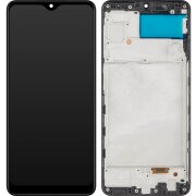 Display cu Touchscreen MP compatibil cu Samsung Galaxy A22 A225, cu Rama, Versiune OLED, Negru 