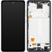 Display cu Touchscreen MP compatibil cu Samsung Galaxy A52 5G A526 / A52 A525, cu Rama, Versiune OLED, Negru