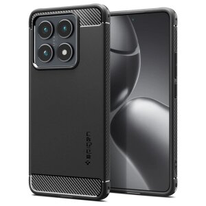 Husa pentru Xiaomi 14T, Spigen, Rugged Armor, Neagra ACS08857 