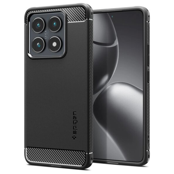 Husa pentru Xiaomi 14T, Spigen, Rugged Armor, Neagra ACS08857 
