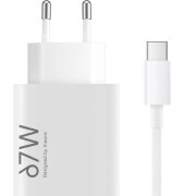 Incarcator Retea Cu Cablu USB-C Xiaomi, 67W, 6.2A, 1 x USB-A, Alb 