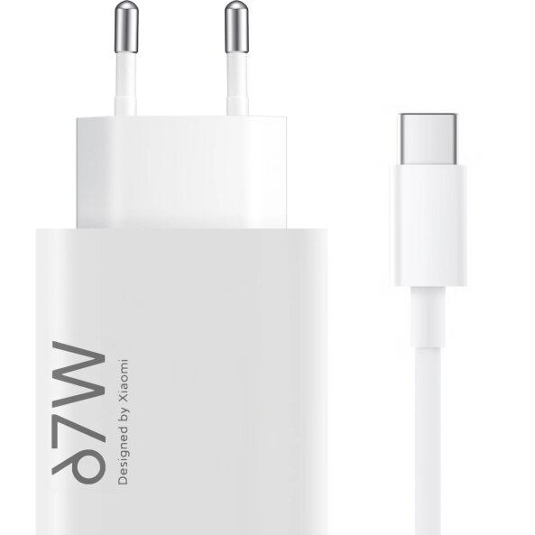 Incarcator Retea Cu Cablu USB-C Xiaomi, 67W, 6.2A, 1 x USB-A, Alb 