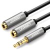 Adaptor Audio Splitter UGREEN Dual 3,5 mm mini jack AUX, 0.2 m, Argintiu, Bulk 