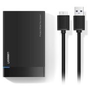 Rack Extern USB UGREEN US221, HDD / SSD 2.5 inch, SATA, microUSB 3.0 la USB / USB-C, Negru 