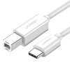 Cablu Imprimanta UGREEN US241, USB-C - USB-B, 1.5m, Alb 