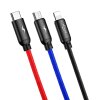 Cablu Incarcare USB-A - Lightning / microUSB / USB-C Baseus Colors, 18W, 1.2m, Negru CAMLT-BSY01