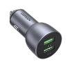 Incarcator Auto UGREEN CD213, 36W, 3A, 2 x USB-A, Gri 