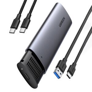 Rack UGREEN CM400-2 pentru SSD M.2 NVMe 2230 / 2242 / 2260 / 2280 SATA, Gri