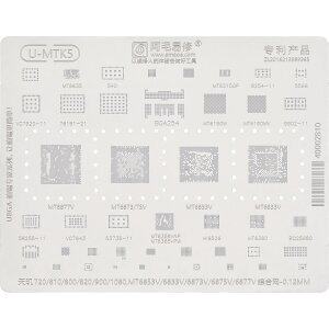 Sita BGA Amaoe, Universala (720 / 810 / 800 / 820 / 900 / 1080, MT6853V / 6833V / 6873V / 6875V / 6877V, 0.12mm) 