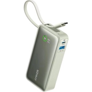 Baterie Externa Anker 545 Nano, 10000mAh, 30W, QC + PD, 1 x USB-A - 1 x x USB-C, Verde A1259G61 