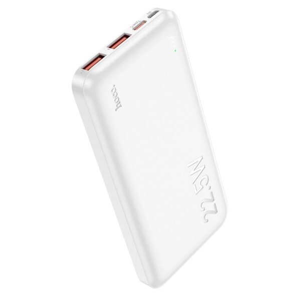 Baterie Externa HOCO J101, 10000mAh, 22.5W, QC + PD, 1 x USB-C - 2 x USB-A, Alba 