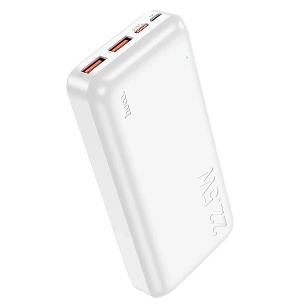 Baterie Externa HOCO J101A, 20000mAh, 22.5W, QC + PD, 1 x USB-C - 2 x USB-A, Alba 