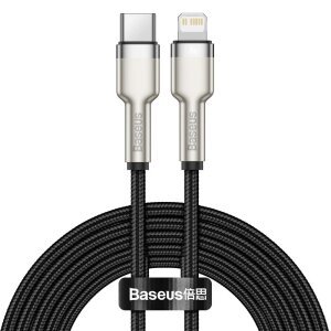 Cablu Date si Incarcare USB-C - Lightning Baseus Cafule, 20W, 2m, Negru CATLJK-B01 
