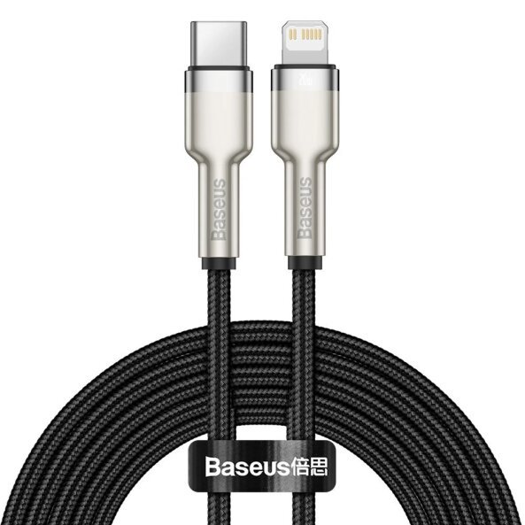 Cablu Date si Incarcare USB-C - Lightning Baseus Cafule, 20W, 2m, Negru CATLJK-B01 