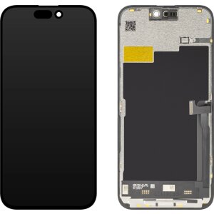 Display cu Touchscreen JK pentru Apple iPhone 15 Pro Max, cu Rama, Versiune LCD In-Cell, Negru 