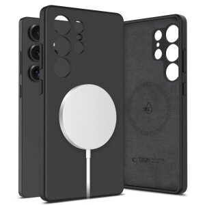 Husa MagSafe pentru Samsung Galaxy S25 Ultra S938, Tech-Protect, Liquid Silicone, Neagra 