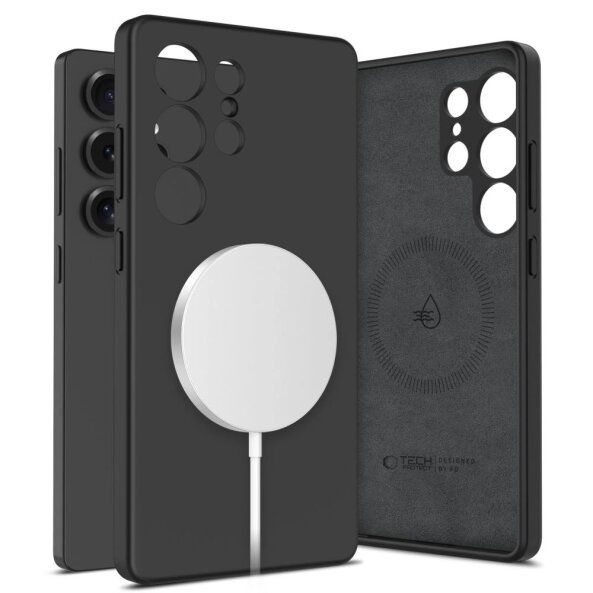 Husa MagSafe pentru Samsung Galaxy S25 Ultra S938, Tech-Protect, Liquid Silicone, Neagra 