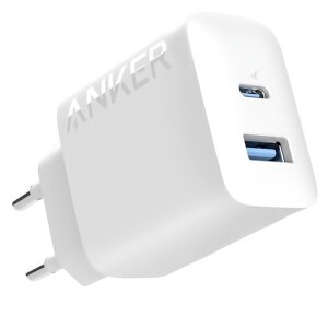 Incarcator Retea Anker 312, 20W, 3A, 1 x USB-A - 1 x USB-C, Alb A2348G21 