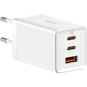 Incarcator Retea Baseus GaN5 Pro, 65W, 3.25A, 1 x USB-A - 2 x USB-C, Alb CCGP120202 