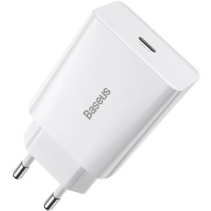 Incarcator Retea Baseus Speed Mini, 20W, 3A, 1 x USB-C, Alb CCFS-SN02 