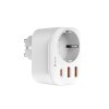 Incarcator Retea DEVIA WW09-F-PD, 1 x Schuko - 1 x USB-C - 2 x USB-A, Alb 