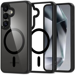 Husa MagSafe pentru Samsung Galaxy S25 S931, Tech-Protect, Magmat Clear, Neagra