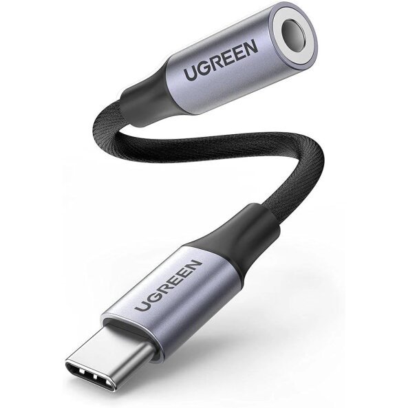 Adaptor Audio USB-C - 3.5mm UGREEN AV161, 0.15m, Gri 