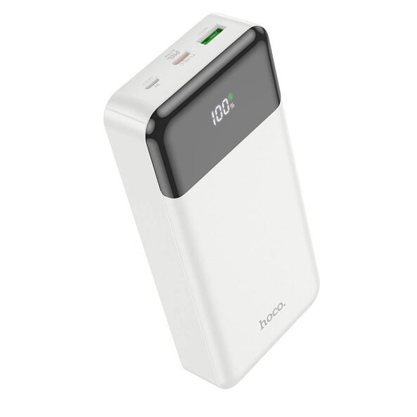 Baterie Externa HOCO J102A, 20000mAh, 20W, QC + PD, 1 x USB-A - 1 x USB-C, Alba 