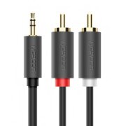Cablu Audio 3.5mm - 2 x RCA UGREEN AV102, 5m, Gri 