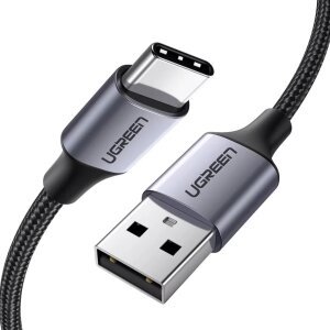 Cablu Date si Incarcare USB-A - USB-C UGREEN US288, 60W, 0.25m, Negru 