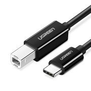Cablu Imprimanta UGREEN US241, USB-C - USB-B, 1m, Negru 