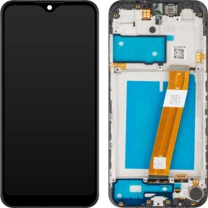 Display cu Touchscreen MP compatibil cu Samsung Galaxy A01 A015, cu Rama, Negru 