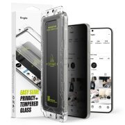 Folie de protectie Ecran Privacy Ringke Easy Slide pentru Samsung Galaxy S25 S931, Sticla Securizata, Full Glue, Set 2 bucati 