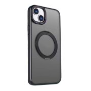 Husa MagSafe pentru Apple iPhone 12 Pro Max, OEM, Ring Rotating, Neagra 
