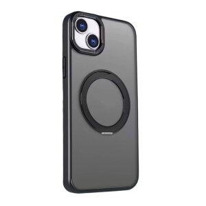 Husa MagSafe pentru Apple iPhone 14, OEM, Ring Rotating, Neagra 