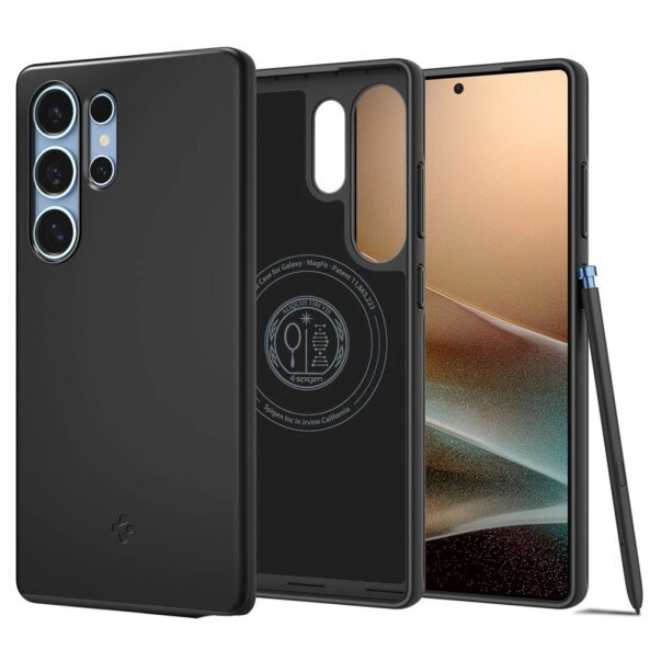 Husa MagSafe pentru Samsung Galaxy S25 Ultra S938, Spigen, Thin Fit, Neagra ACS08946 