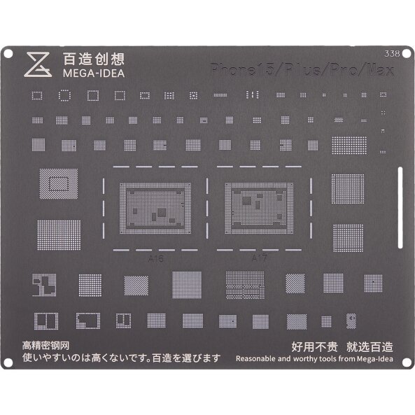 Sita BGA QIANLI QS338 pentru seria Apple iPhone 15, Neagra 