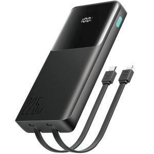 Baterie Externa Joyroom JR-PBF19, 10000mAh, 22.5W, QC + PD, 1 x Lightning - 1 x USB-A - 2 x USB-C, Neagra 