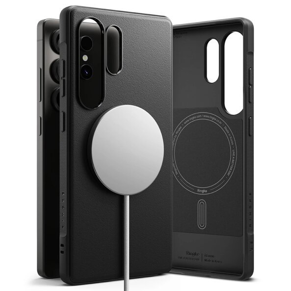 Husa MagSafe pentru Samsung Galaxy S25 Ultra S938, Ringke, Onyx, Neagra 