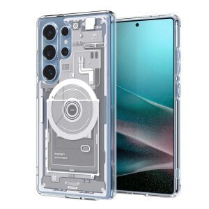 Husa MagSafe pentru Samsung Galaxy S25 Ultra S938, Spigen, Ultra Hybrid Zero One, Alba 