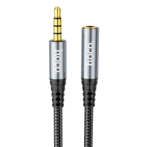 Cablu Audio 3.5 mm - 3.5 mm HOCO UPA20, TRRS (Mama) - TRRS (Tata), 2 m, Negru 