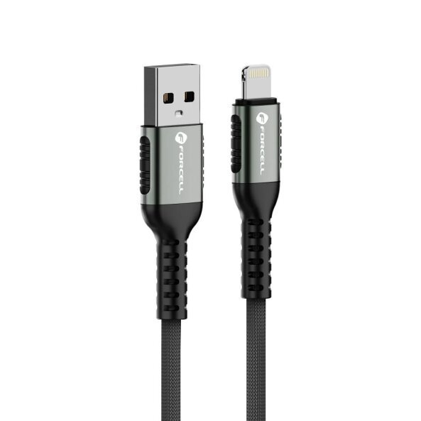 Cablu Date si Incarcare USB-A - Lightning Forcell F-Energy C257, 12W, 1.2m, Negru 