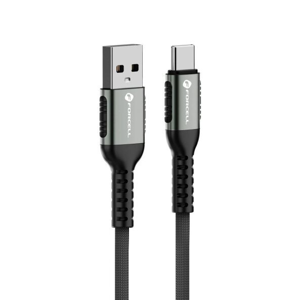 Cablu Date si Incarcare USB-A - USB-C Forcell F-Energy C256, 66W, 1.2m, Negru 