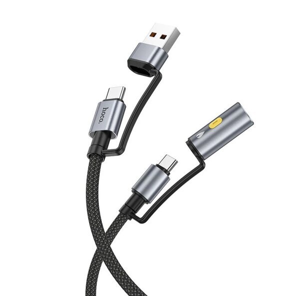 Cablu Date si Incarcare USB-C / USB-A - USB-C / Bricheta HOCO U138, 60W, 1.2m, Negru 